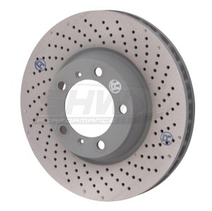 Porsche 911 Turbo S Brake Rotor (1) - Front Right - SHW Performance - Drilled-Dimpled MB - 2005